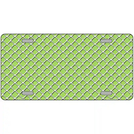 Lime Green White Quatrefoil Metal Novelty License Plate 24" x 12" (LLP)