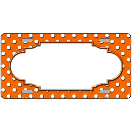 Scallop Orange White Polka Dot Metal Novelty License Plate 24" x 12" (LLP)