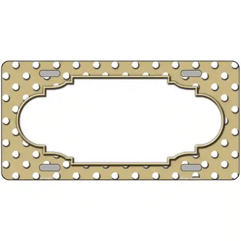 Scallop Gold White Polka Dot Metal Novelty License Plate 24" x 12" (LLP)