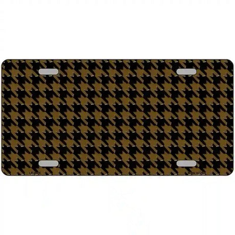 Brown Black Houndstooth Metal Novelty License Plate 24" x 12" (LLP)