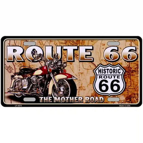 Route 66 Mother Road Metal Novelty License Plate 24" x 12" (LLP)