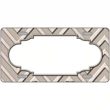 Tan Light Tan Scallop Chevron Metal Novelty License Plate 24" x 12" (LLP)