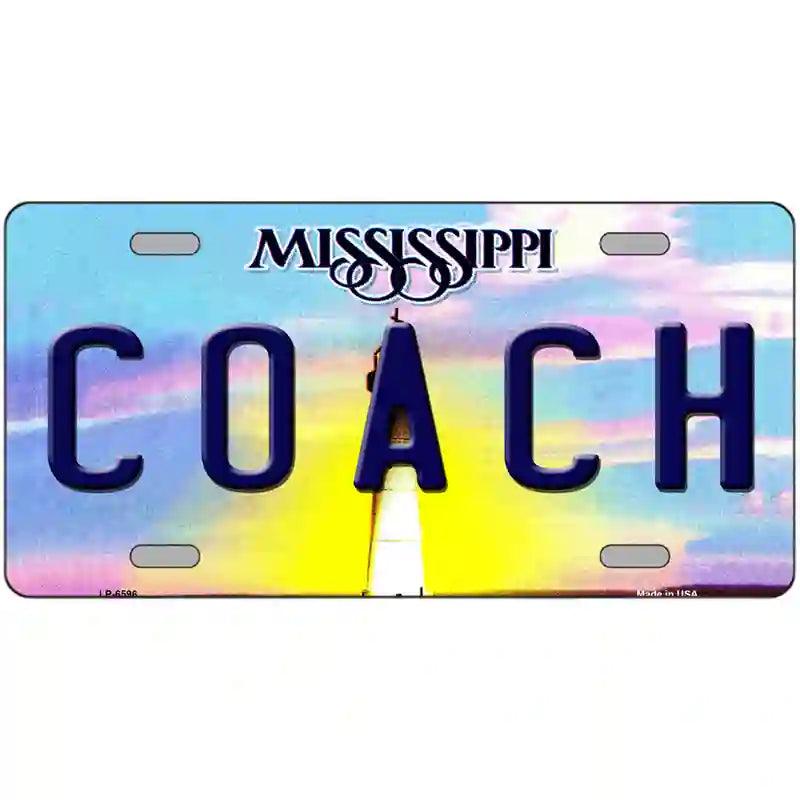 Coach Mississippi Novelty Metal License Plate 24" x 12" (LLP)