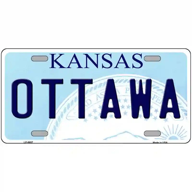 Ottawa Kansas Novelty Metal License Plate 24" x 12" (LLP)