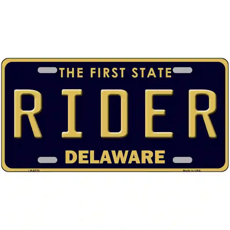 Rider Delaware Novelty Metal License Plate 24" x 12" (LLP)