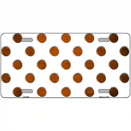 Orange White Dots Oil Rubbed Metal Novelty License Plate 24" x 12" (LLP)