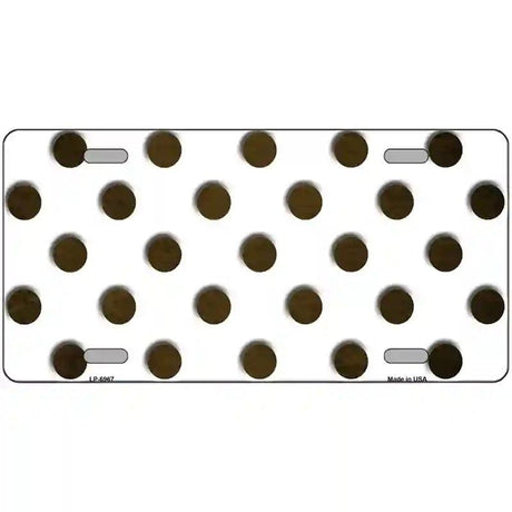 Brown White Dots Oil Rubbed Metal Novelty License Plate 24" x 12" (LLP)