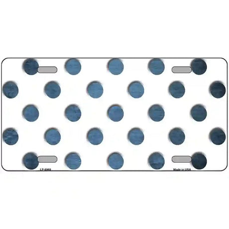Light Blue White Dots Oil Rubbed Metal Novelty License Plate 24" x 12" (LLP)