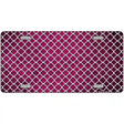 Pink White Quatrefoil Oil Rubbed Metal Novelty License Plate 24" x 12" (LLP)
