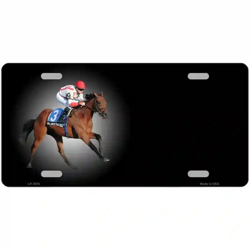 Horse Racing Offset Metal Novelty License Plate 24" x 12" (LLP)