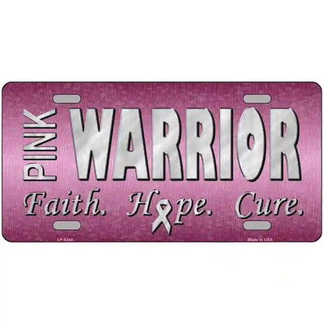 Pink Warrior Novelty Metal License Plate 24" x 12" (LLP)