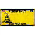 Connecticut Dont Tread On Me Metal Novelty License Plate 24" x 12" (LLP) / Yes