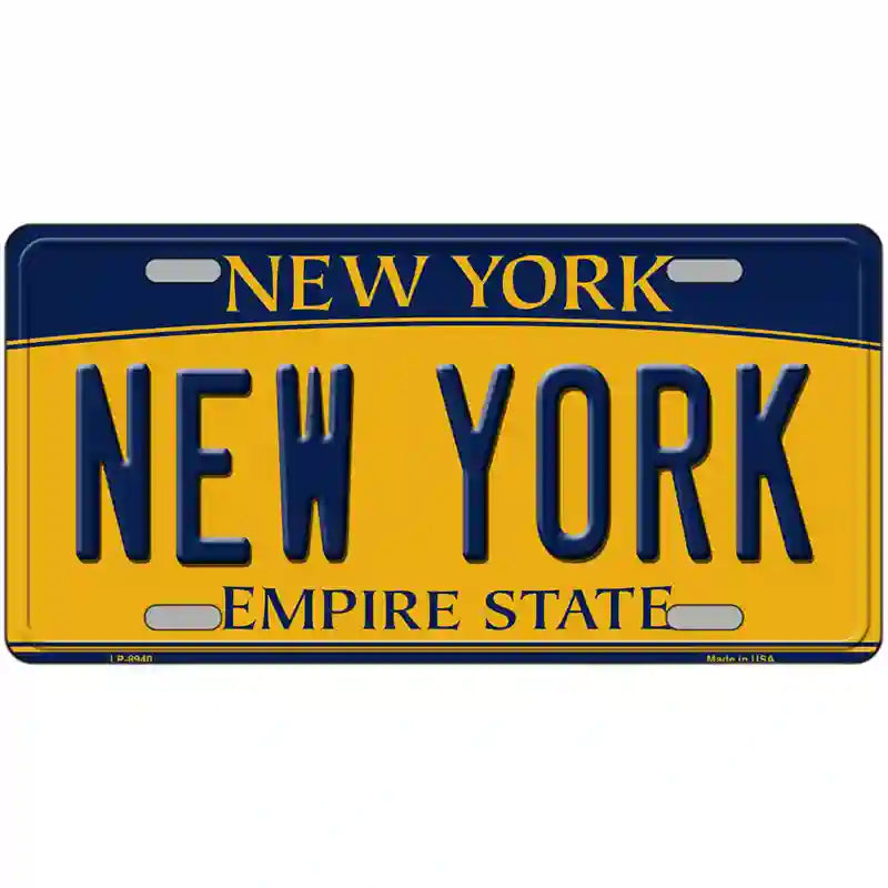 New York Yellow Metal Novelty License Plate 24" x 12" (LLP)