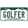 Golfer Colorado Metal Novelty License Plate 24" x 12" (LLP)