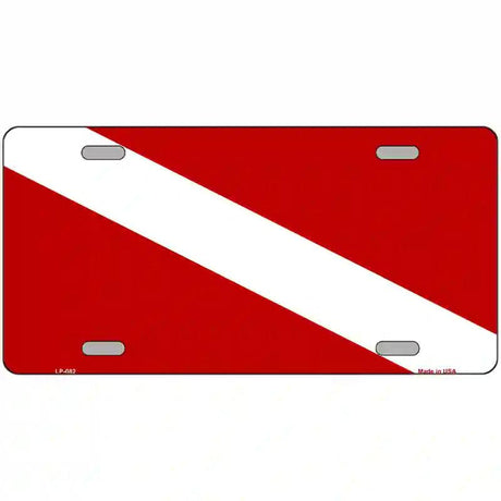 Diving Flag Novelty Metal License Plate 12" x 6" (LP)