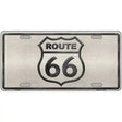Route 66 Shield White Novelty Metal License Plate 12" x 6" (LP)