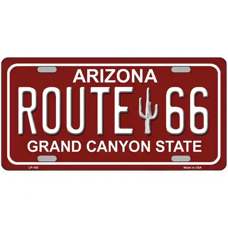 Route 66 Arizona Red Novelty Metal License Plate | Smart Blonde