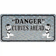 Danger Curves Ahead Novelty Metal License Plate 12" x 6" (LP)