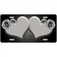 Hearts Over Roses In Gray Novelty License Plate 12" x 6" (LP)