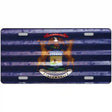 Michigan Corrugated Flag Novelty License Plate 12" x 6" (LP)