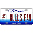 Number 1 Bulls Fan Novelty Metal License Plate Tag 12" x 6" (LP)