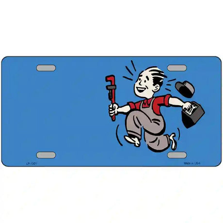Plumber Offset Novelty Metal License Plate 12" x 6" (LP)