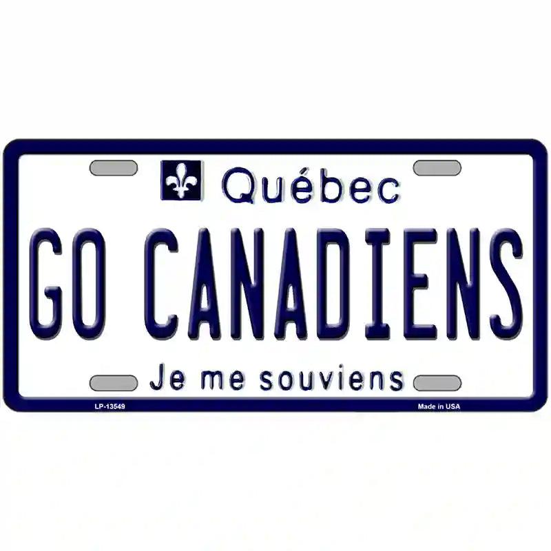 Go Canadiens Novelty Metal License Plate Tag 12" x 6" (LP)