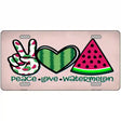 Peace Love Watermelon Novelty Metal License Plate 12" x 6" (LP)