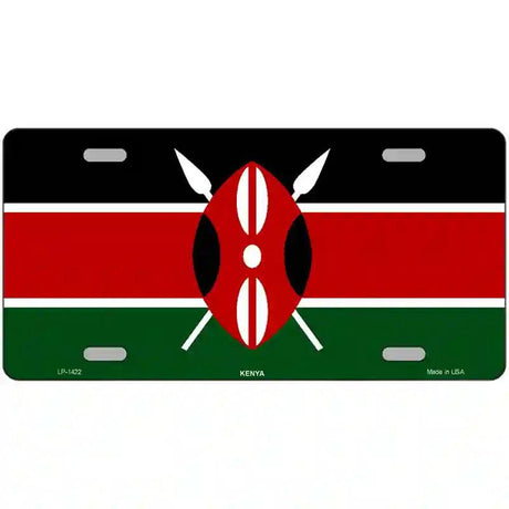 Kenya Flag Metal Novelty License Plate 12" x 6" (LP)