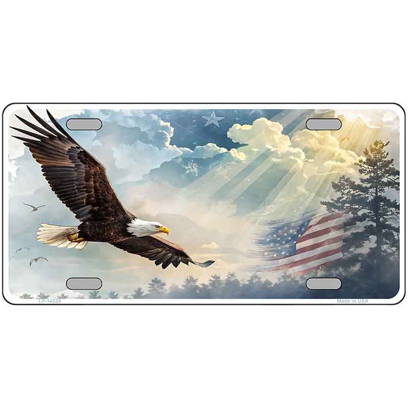 Sunrays & Eagle Novelty Metal License Plate LP-14520