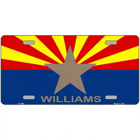 Williams Arizona Flag Metal Novelty License Plate 12" x 6" (LP)