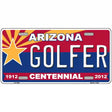 Arizona Centennial Golfer Metal Novelty License Plate 12" x 6" (LP)