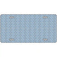 Light Blue White Chevron Metal Novelty License Plate 12" x 6" (LP)