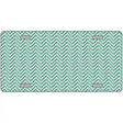 Mint White Chevron Metal Novelty License Plate 12" x 6" (LP)