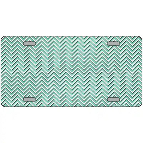 Mint White Chevron Metal Novelty License Plate 12" x 6" (LP)