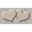 Tan White Chevron Tan Center Hearts Metal Novelty License Plate 12" x 6" (LP)