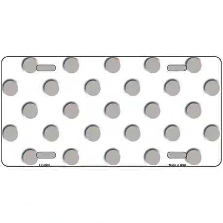 Grey White Polka Dot Metal Novelty License Plate 12" x 6" (LP)