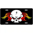 Skull Flame Metal Novelty License Plate 12" x 6" (LP)