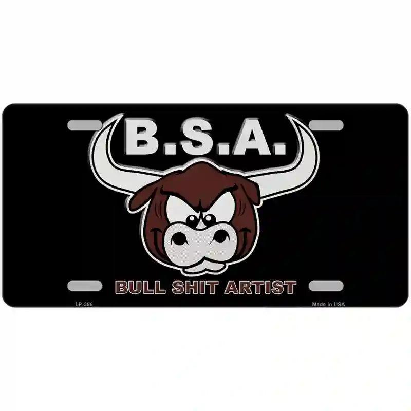 Bull Shit Artist Metal Novelty License Plate 12" x 6" (LP)