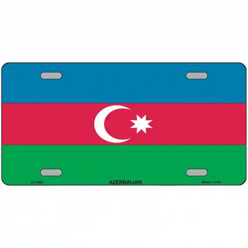 Azerbaijan Flag Metal Novelty License Plate 12" x 6" (LP)