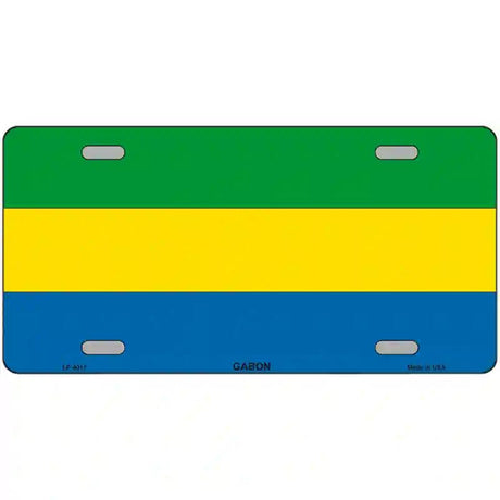 Gabon Flag Metal Novelty License Plate 12" x 6" (LP)