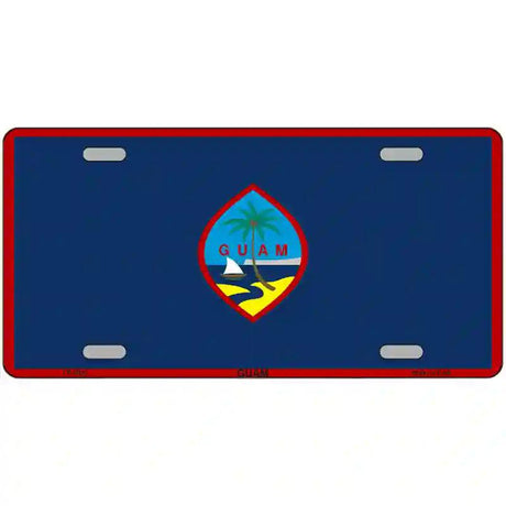 Guam Flag Novelty Metal License Plate Tag 12" x 6" (LP)
