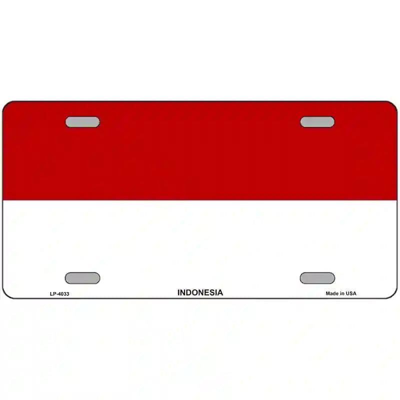 Indonesia Flag Metal Novelty License Plate 12" x 6" (LP)