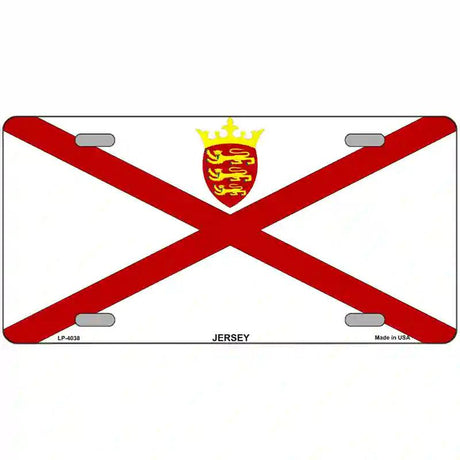 Jersey Flag Metal Novelty License Plate 12" x 6" (LP)