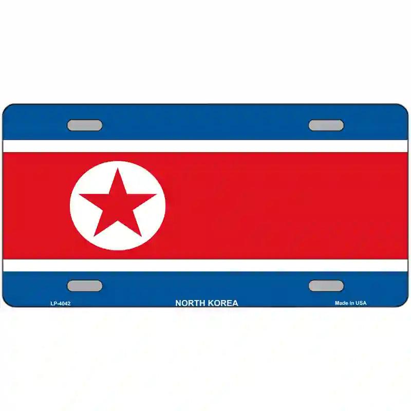 North Korea Flag Metal Novelty License Plate 12" x 6" (LP)