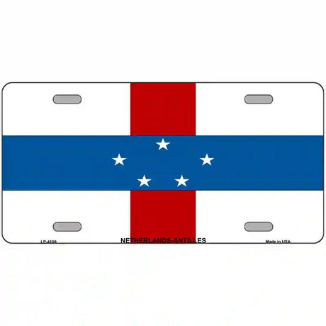 Netherlands Antilles Flag Metal Novelty License Plate 12" x 6" (LP)