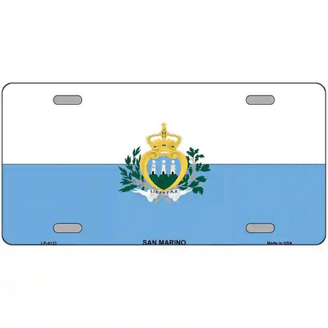 San Marino Flag Metal Novelty License Plate 12" x 6" (LP)
