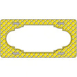 Yellow White Quatrefoil Center Scallop Metal Novelty License Plate 12" x 6" (LP)