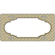 Gold White Quatrefoil Center Scallop Metal Novelty License Plate 12" x 6" (LP)