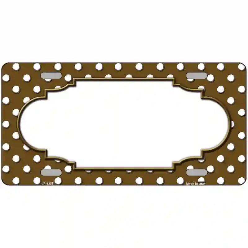 Scallop Brown White Polka Dot Metal Novelty License Plate 12" x 6" (LP)